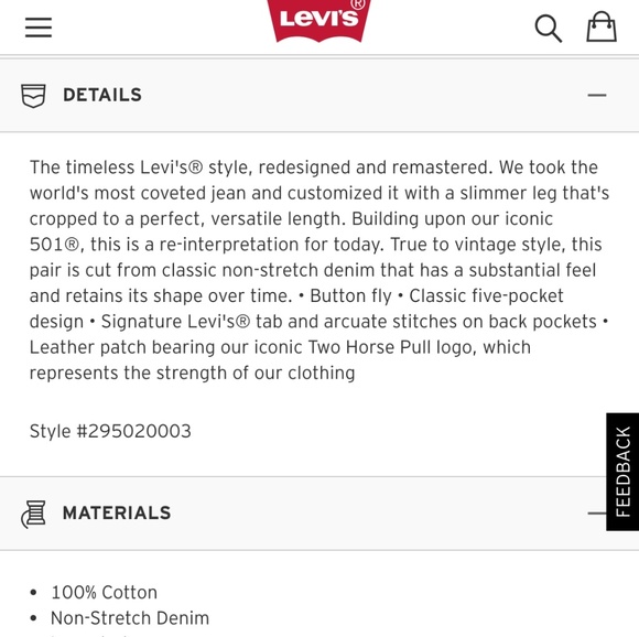 NEW SIZES!! NWT Levi's 501 Skinny Leg Raw Denim - Picture 6 of 6